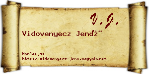Vidovenyecz Jenő névjegykártya