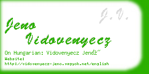 jeno vidovenyecz business card